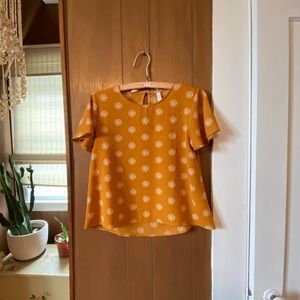 Burnt orange yellow boho top